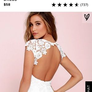 Lulu’s White Lace Backless Dress